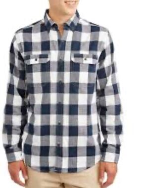 George Navy & White Check Flannel